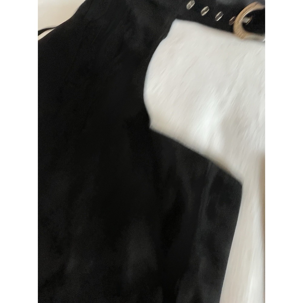 Harley Davidson Black Leather Chaps‎ with Fringe - Picture 7 of 13